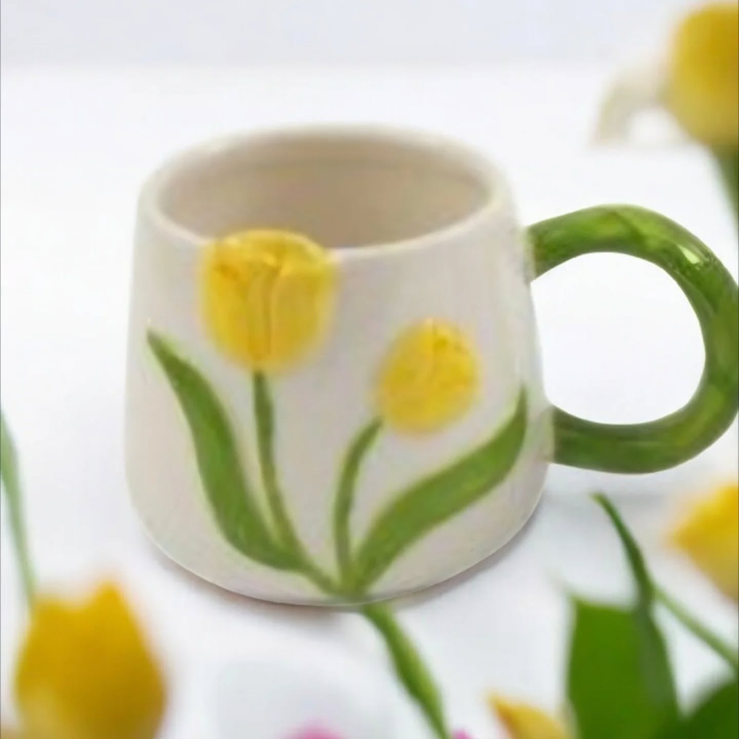 Spring Flower Mugs Trio