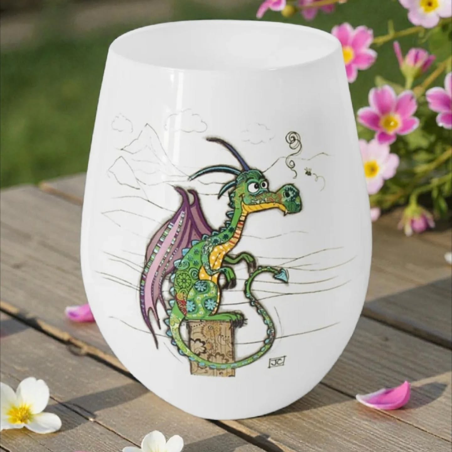 Bug Art Duncan Dragon Stemless Glass