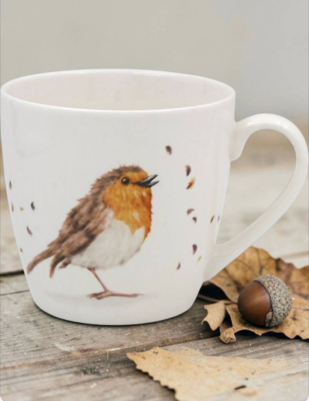 Robins Ceramic Mug, 13cm