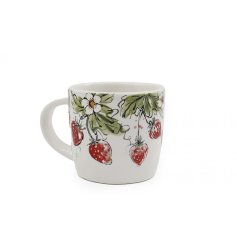 Strawberry print mug