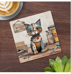Scrap Kitten Coaster, 10cm