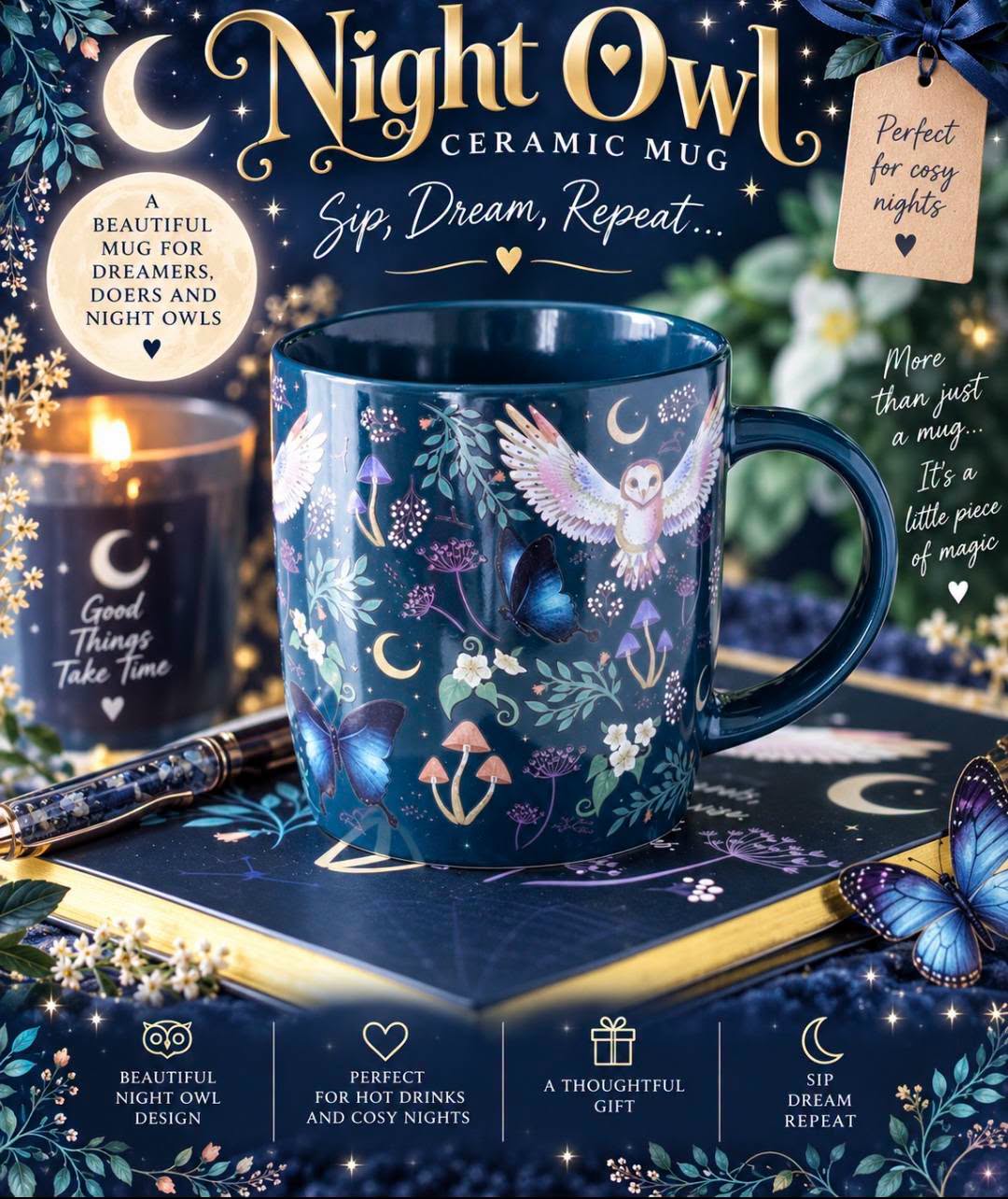 Night Flight All Over Print Ceramic Mug