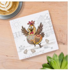 Harriet Hen Coaster, 10cm