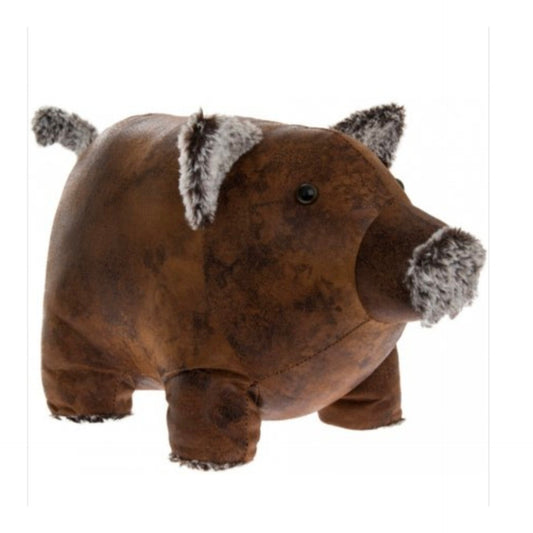 Faux Leather Piggy Doorstop
