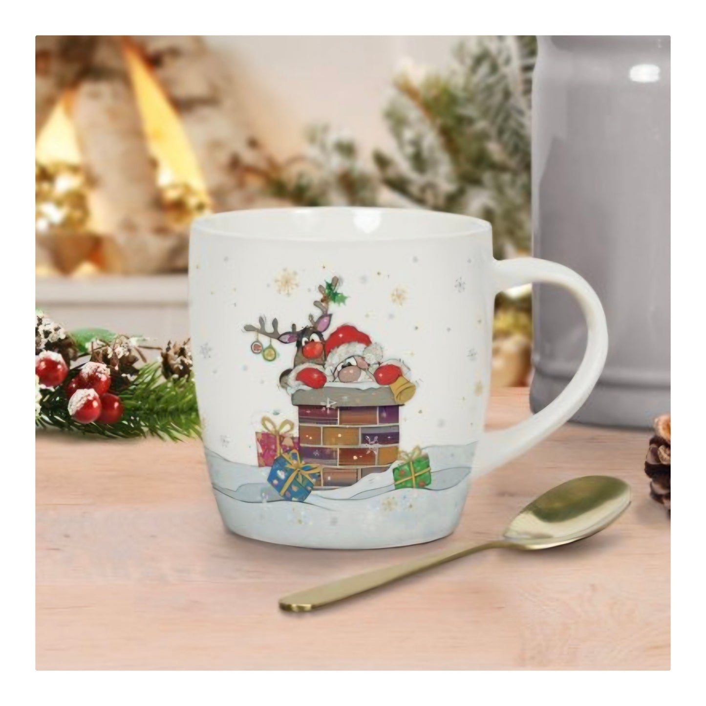 Bug Art Santa Roof Mug