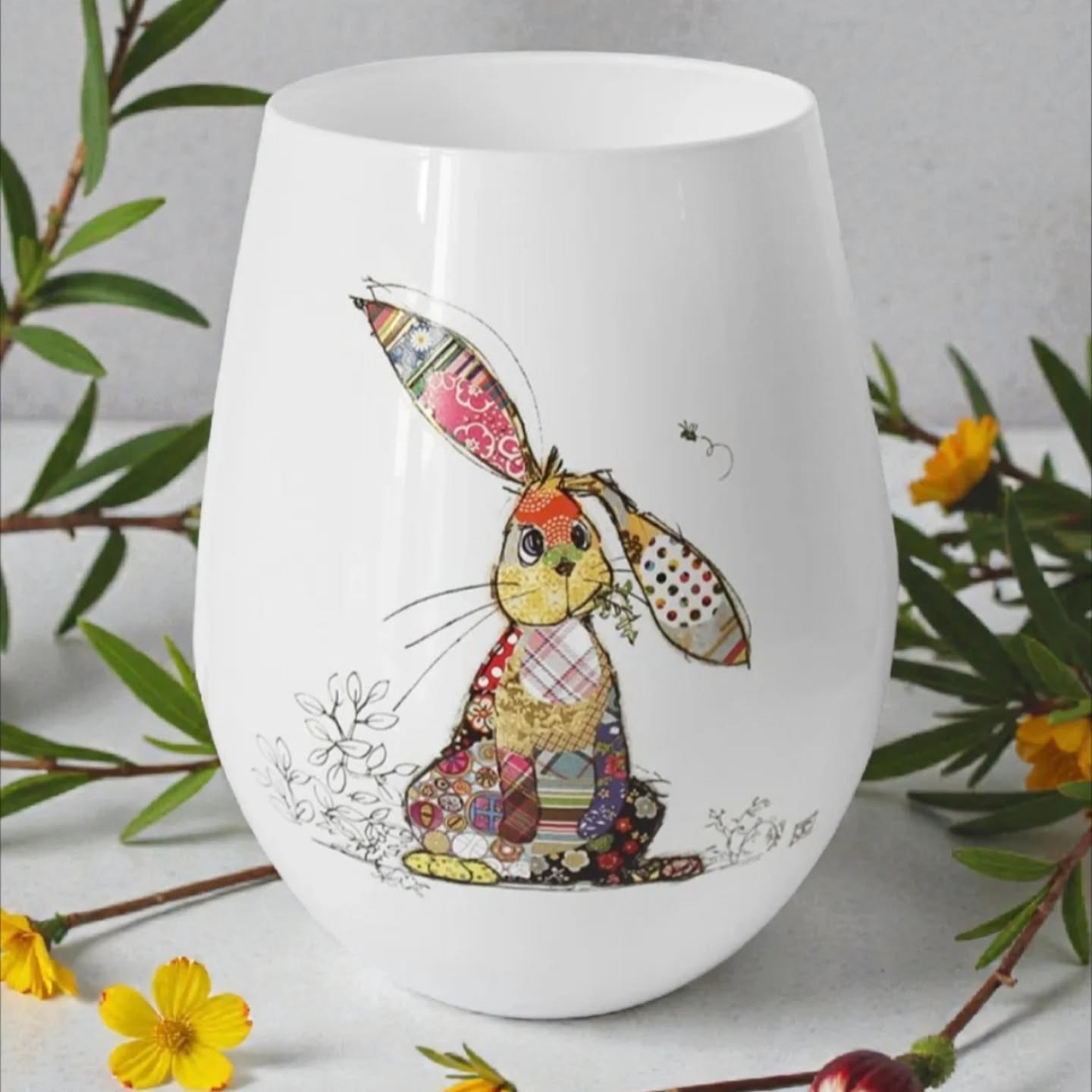 Bug Art Binky Bunny Stemless  Glass