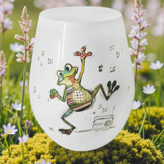 Bug Art Freddy Frog Stemless  Glass