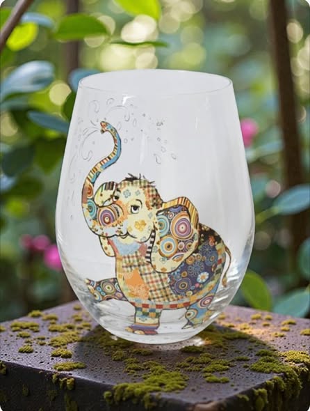 Eddie Elephant Stemless Glass