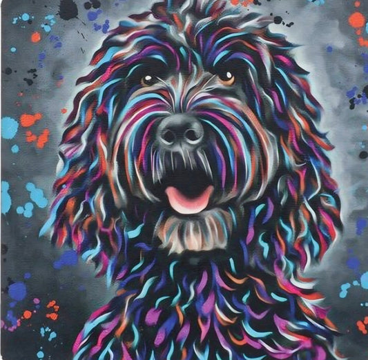 Black Cockapoo MDF Coaster, 10cm