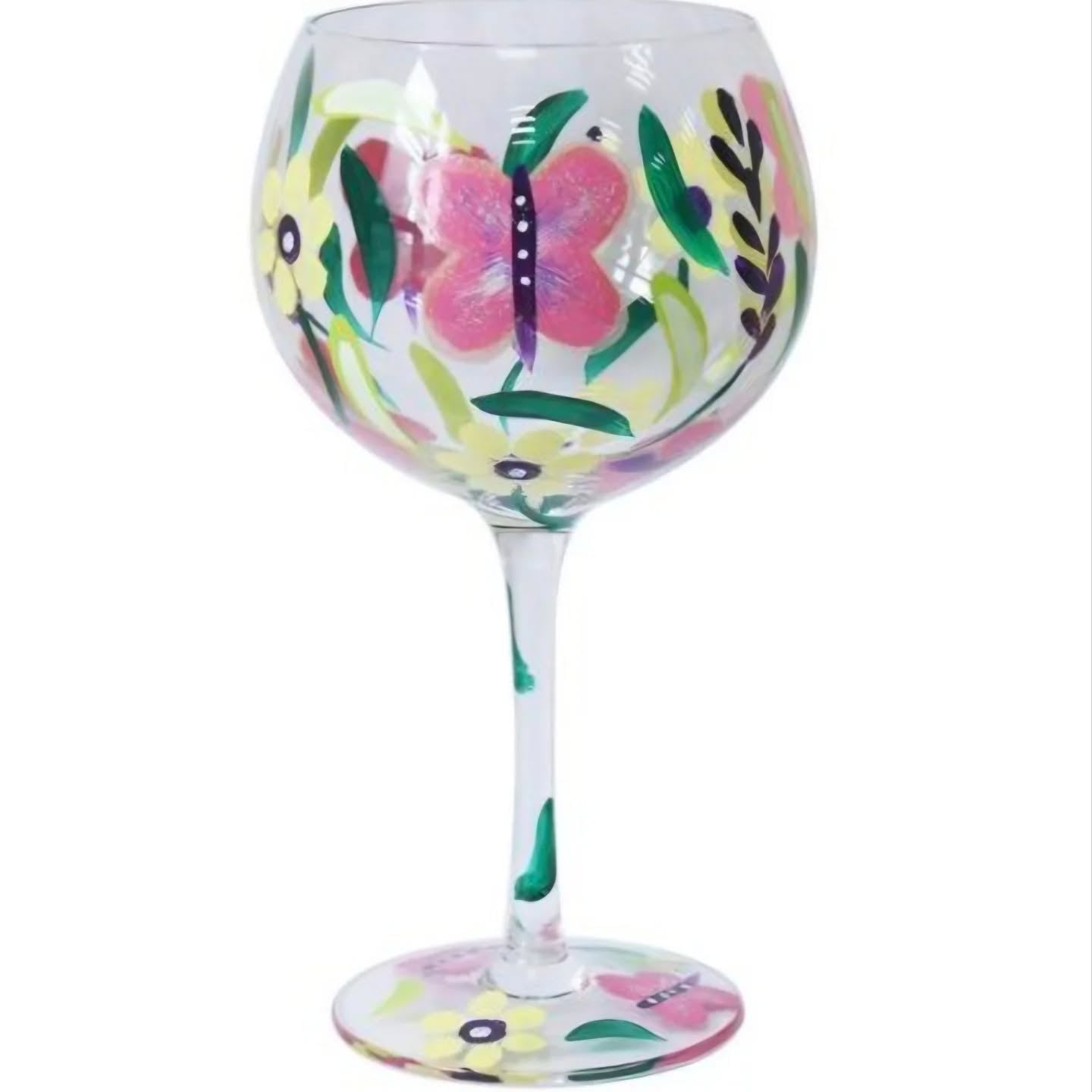 Butterflies Balloon Gin Glass, 21cm