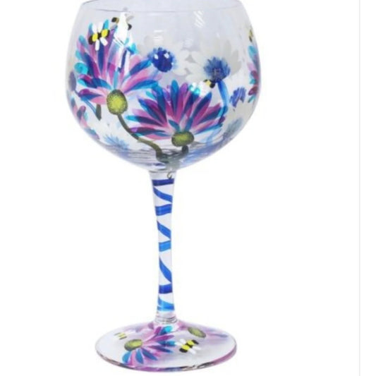 Thistles & Bees Balloon Gin Glass, 21cm