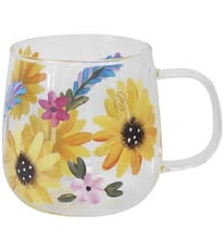 Sunflower glass mug