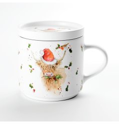 Jan Pashley Highland Cow Mug & Coaster Lid Set