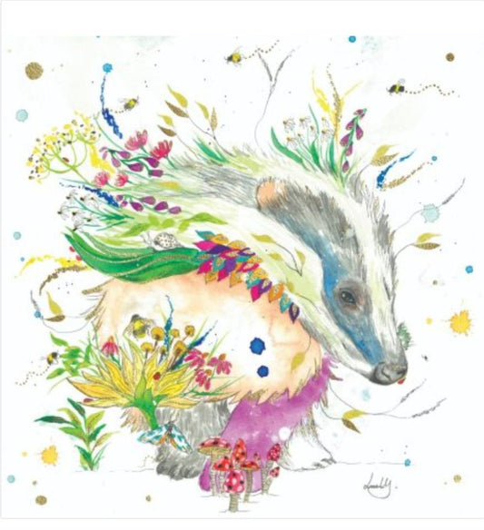 Barry Badger Foiled Greeting Card