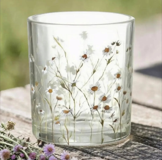 Glass Daisy T Light Holder