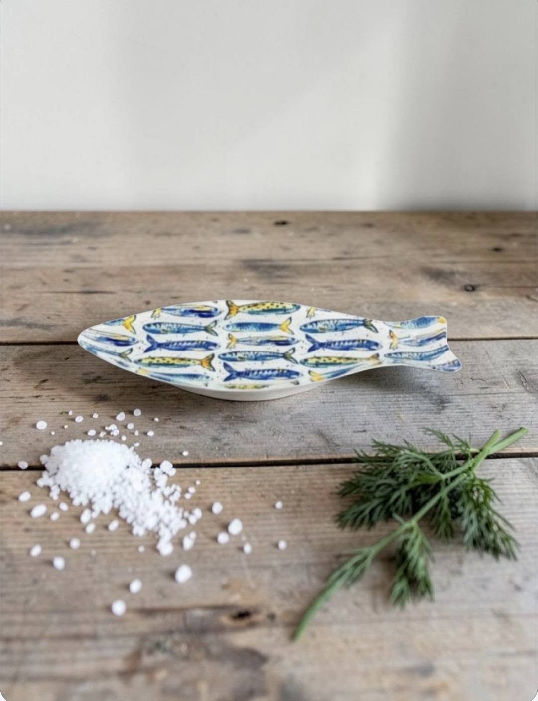 Glass Sardine Shape Glass Plate, 30cm
