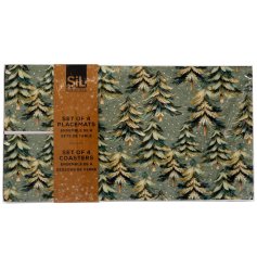 Set of 4 Forest Placemats and Coasters