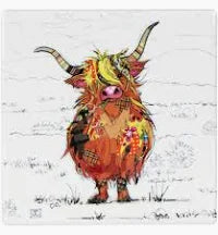 Bug Artist Hamish the Highland Cow Coaster